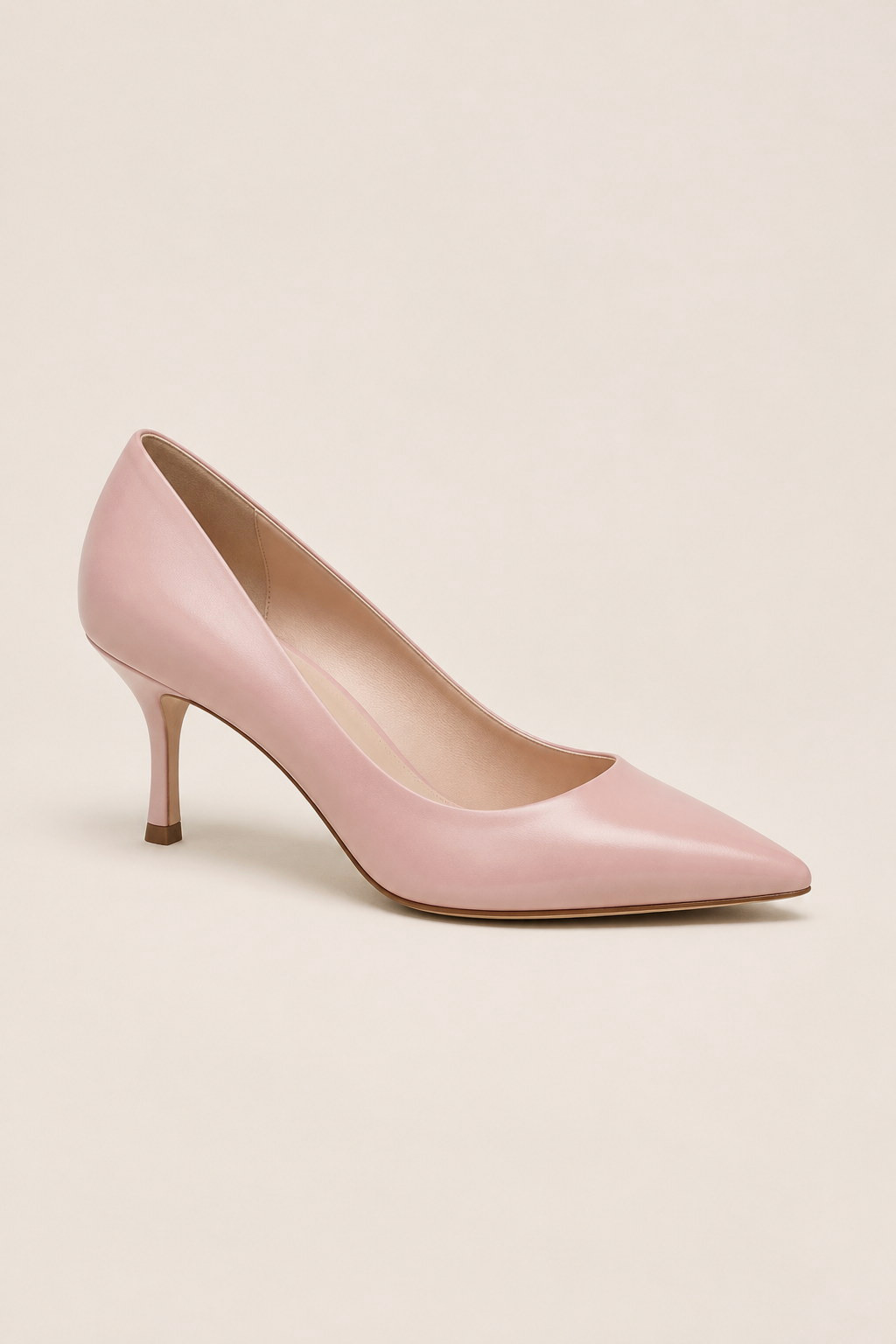 Ada 50 — blush calf-leather pointed pump with a 50mm heel